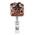 Halloween Ghost and Cow Nurse Badge Holder