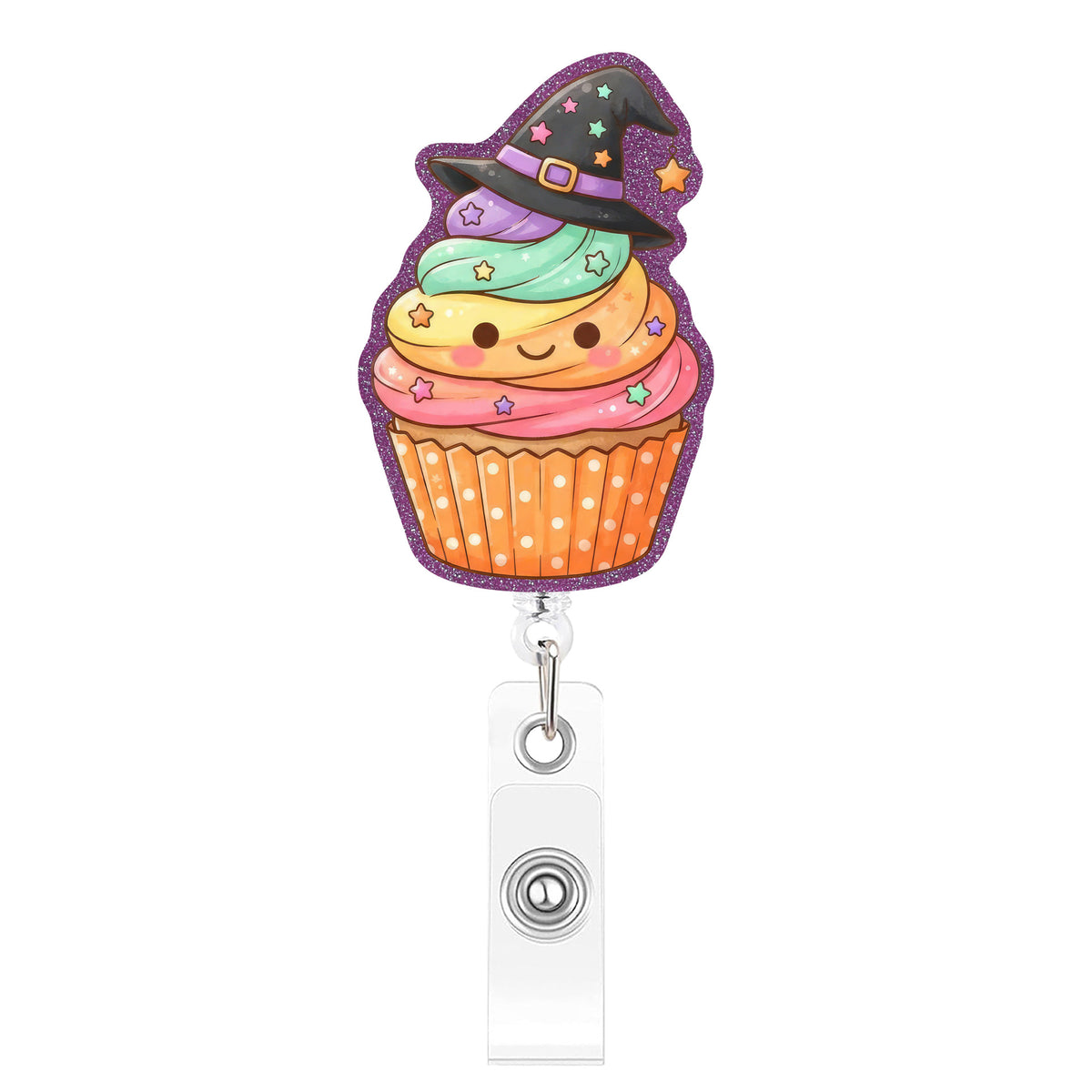 Purple Halloween Dessert Nurse Badge Holder