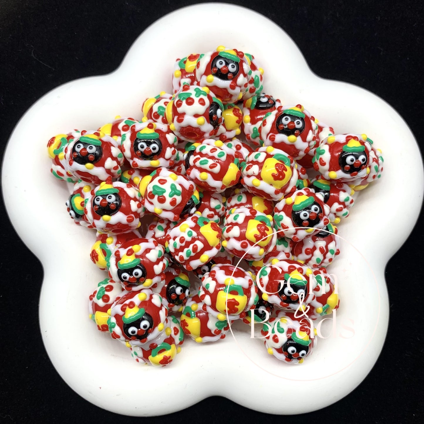 Panda Pingu Painted Beads (5pcs)