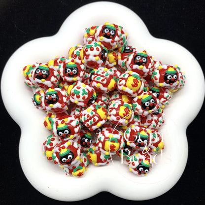 Panda Pingu Painted Beads (5pcs)