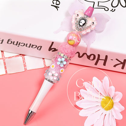 Valentine Graffiti Print Acrylic Beads  (100pcs)