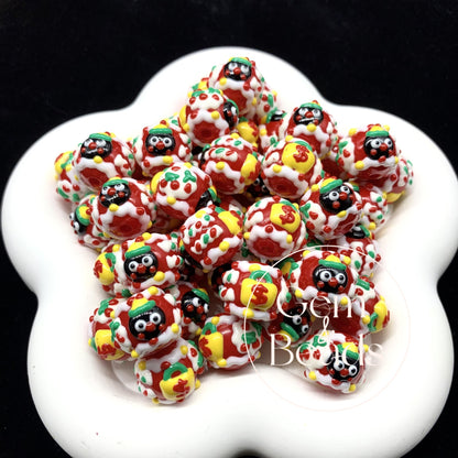 Panda Pingu Painted Beads (5pcs)